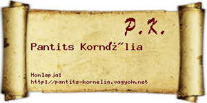 Pantits Kornélia névjegykártya
